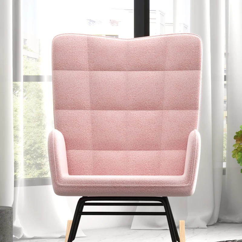 Retro Gungstol I Massivt Trä 71cm X 92cm X 101cm Rosa 7