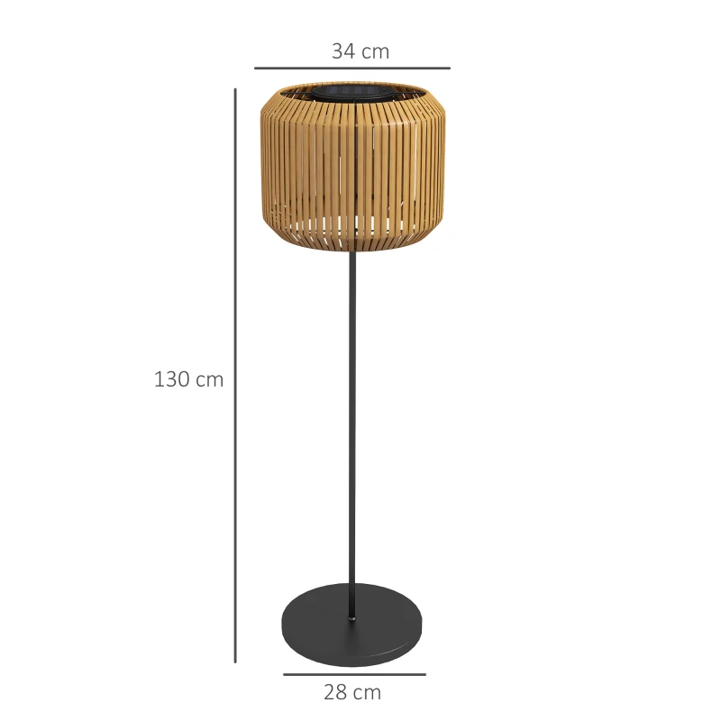 Rotting Utomhuslampa, Solenergi Trädgårdslampa, Automatisk Tändning, LED, Väderbeständig, Metallram, 34 X 130 Cm, Svart/gul 3