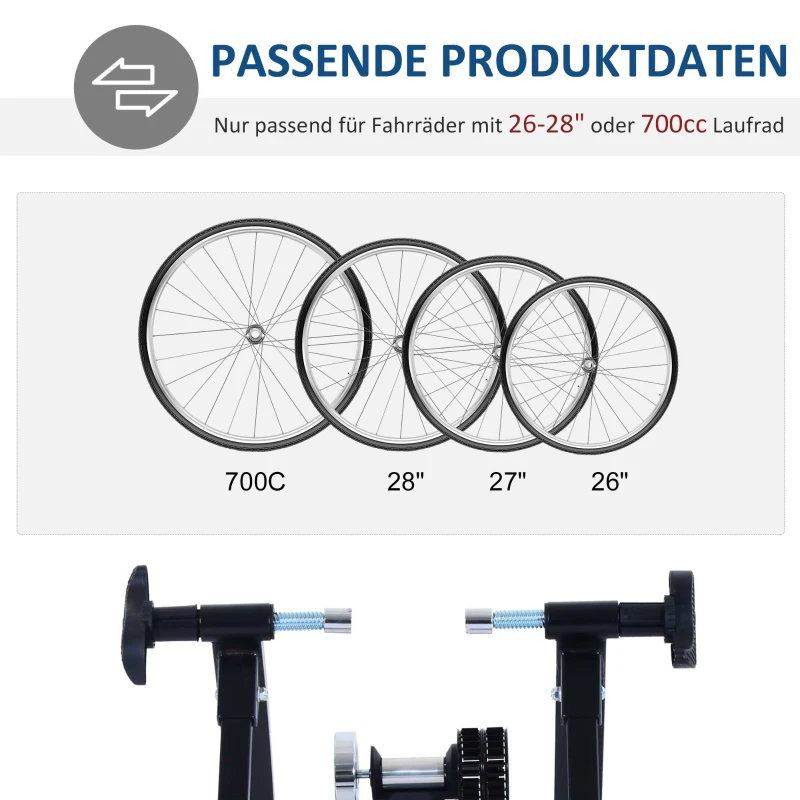 Rulltränare Cykel Landsvägscykel Motionscykel Tränare Hopfällbar Magnetbroms Svart 54,5 X 47,2 X 39,1 Cm 6