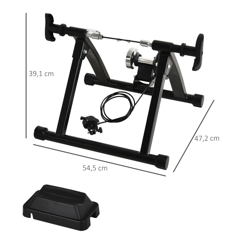 Rulltränare Cykeltränare Cykel Motionscykel Magnetbroms Fällbar Justerbar 26"-28" Eller 700C Stål Svart 54,5 X 47,2 X 39,1 Cm 3