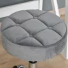 Salongstol Med Hjul Rullpall Höjdjusterbar Vridbar Salongspall Velvet Touch Foam Krom Bas Grå 35 X 35 X 49-61 Cm 7