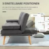 Scandi Design Bäddsoffa, 3-sits Soffa, 2 Kuddar, Grå + Natur 5