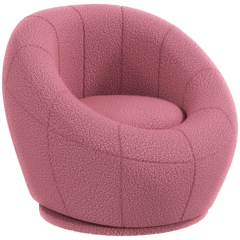 Seesel Accent Stol Teddy Päls Plysch, 60 Cm X 56 Cm X 48 Cm, Rosa 1