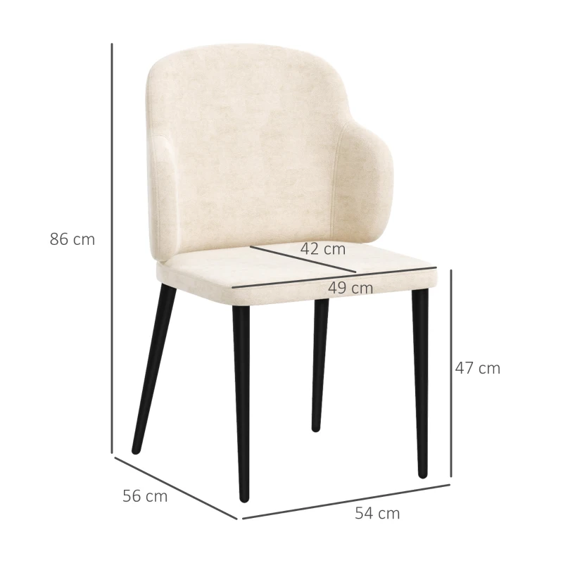 Set Med 2 Accentstolar, Scandi-design, Sammetslook, 54 Cm X 56 Cm X 86 Cm, Beige + Svart 3