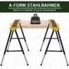 Set Med 2 St Såghästar Arbetsbock Fällbar Halkfri Stål Gul Svart 100 X 49 X 62-90 Cm Lastkapacitet 100 Kg 6