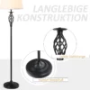 Set Med 3 Lampor 2 Bordslampor (38 X 158H Cm) + 1 Golvlampa (30 X 62H Cm) Metall, PS, Polyester, Bomull, Vintage, Svart + Vit 6