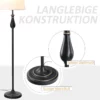 Set Med 3 Lampor 2 Bordslampor (38 X 158H Cm) + 1 Golvlampa (30 X 62H Cm) Vintage, Svart + Vit, Metall, PS, Polyester, Bomull E27 Lampfot 6