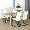 Set Med 4 Matsalsstolar, Fribärande Stolar, Ergonomisk Form, Beige 44 Cm X 58 Cm X 99 Cm, Beige 2