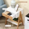 Sidobord I Scandi Design 1 Låda 1 Hylla MDF Vit + Brun 5