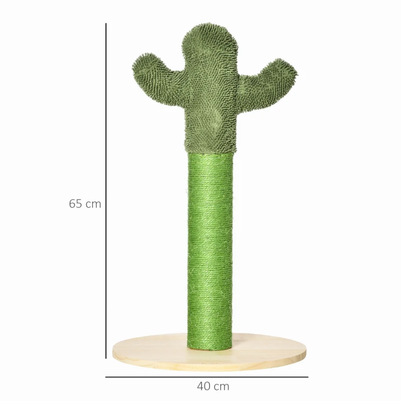 Skrapstolpe För Katter Kaktus Skrapstolpar Skrapstolpe Katt Träd Tall Trä Sisalrep Skrapstolpeleksak För Katter 65 Cm Hög Grön + Naturlig 3