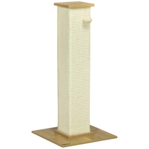 Skrapstolpe Inklusive Leksaker, 38 Cm X 38 Cm X 80 Cm, Beige + Natur 1