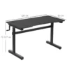 Skrivbord Dator Skrivbord Höjdjusterbar Handvev Lyft Stående Skrivbord Brödbord Justerbara Fotstöd Metall Svart 120 X 60 X 72-117 Cm 3