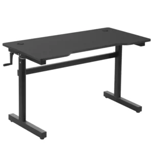 Skrivbord Dator Skrivbord Höjdjusterbar Handvev Lyft Stående Skrivbord Brödbord Justerbara Fotstöd Metall Svart 120 X 60 X 72-117 Cm 1