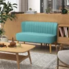 Soffa Retrodesign 2-sits Soffa, Träben, 117 Cm X 56,5 Cm X 77 Cm, Grön 2