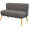 Soffa Retrodesign 2-sits Soffa, Träben, 117 Cm X 56,5 Cm X 77 Cm, Mörkgrå 1