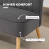 Soffa Retrodesign 2-sits Soffa, Träben, 117 Cm X 56,5 Cm X 77 Cm, Mörkgrå 4