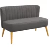 Soffa Retrodesign 2-sits Soffa, Träben, 117 Cm X 56,5 Cm X 77 Cm, Mörkgrå 10