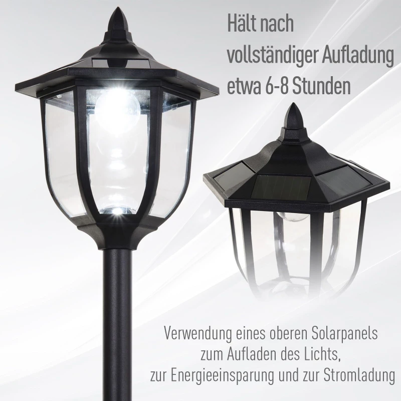 Solar LED Trädgårdslykta, Lykta, Trädgårdslampa, 30/60 Lumen, Plast, Svart 26,5 X 177 Cm 5