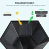 Solar Trädgårdslykta Trädgårdsljusgångsljus Med 19 LED 130 Lumen 3000K Aluminium Härdat Glas Svart 22 X 22 X 194 Cm 5