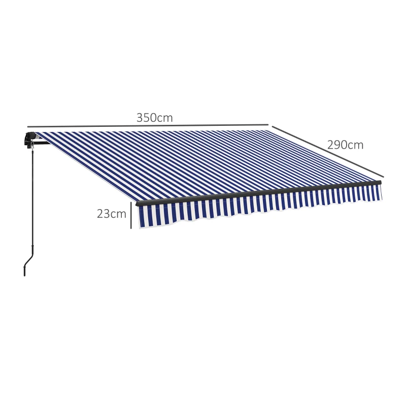 Solmarkis, Altanmarkis, Inklusive Handvev, Väderbeständig, 350 Cm X 290 Cm, Blå + Vit 3