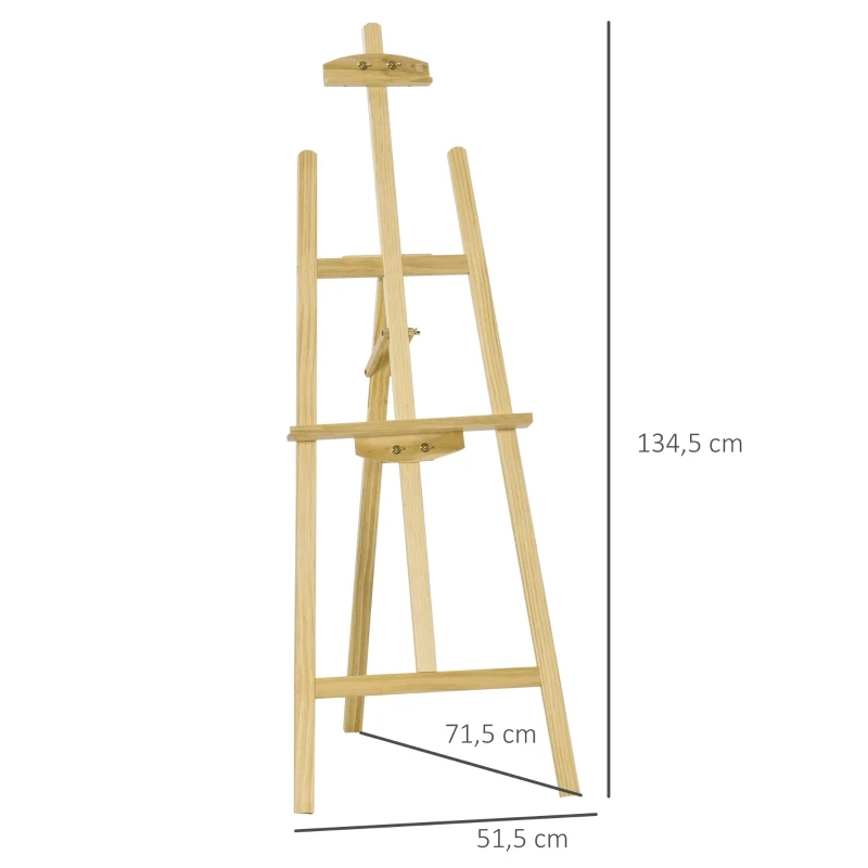 Staffli Sittande Och Stående Staffli Folding Studio Staffli 75 Justerbar Med Hållare För Konstmålning Och Utomhusreklam Naturlig Furu 51,5 X 71,5 X 134,5 Cm 3