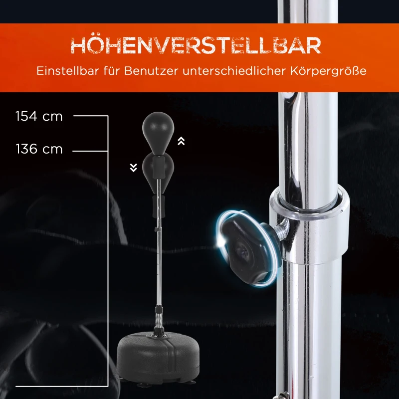 Stansbollsset Ståbox Träningsset 136-154 Cm Höjdjusterbart Med 1 Par Handskar Lämpliga För Proffs Och Nybörjare Svart 5