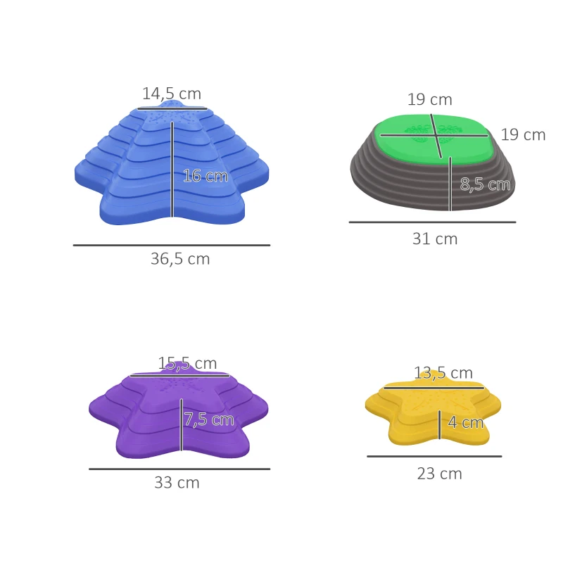 Stegstensset För Barn Från 3 år Och Uppåt, 5 Stenar, Halkfritt, Upp Till 80 Kg, Sjöstjärna Design 3