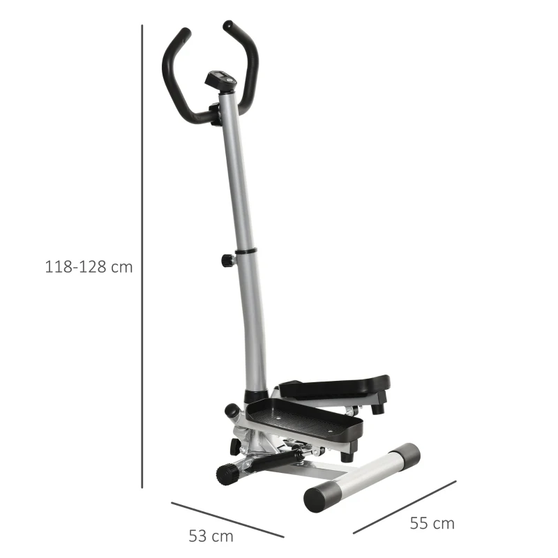 Stepper Motionscykel För Hemmet Med LCD-skärm Justerbar Hastighet Metall ABS 55 X 53 X 118-128 Cm 3