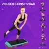 Stepping Board Aerobic Fitness Motionscykel Stepper Höjdjusterbar 10cm/15cm/20cm PVC PP Svart+grön+lila 110 X 40 X 20 Cm 4