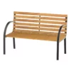 Trädgårdsbänk Parkbänk 2-sits Trädgårdsstål + Naturlig Furu B122 X D60 X H83 Cm 1