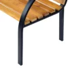 Trädgårdsbänk Parkbänk 2-sits Trädgårdsstål + Naturlig Furu B122 X D60 X H83 Cm 7