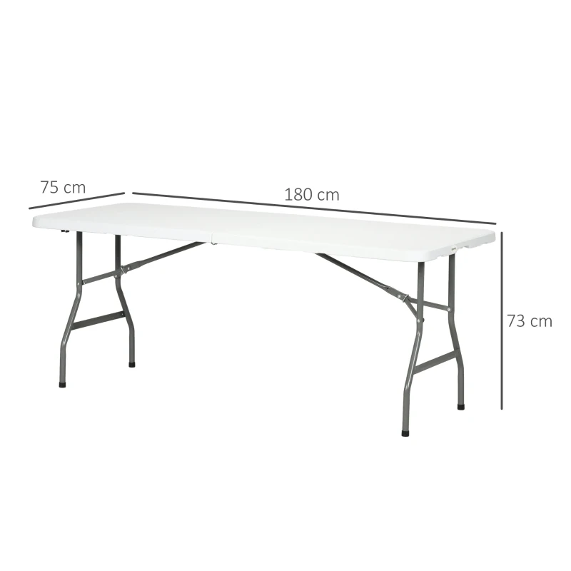 Trädgårdsbord Fällbart Trädgårdsbord Utomhusbord, 180 Cm X 75 Cm X 73 Cm, Vit + Grå 3