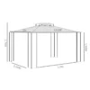 Trädgårdspaviljongpaviljong Med Solskydd Av Polykarbonatpaneler UV-skydd Vattenavvisande Robust Brun + Ljusgrå 3,65 X 3 X 2,75 M 3