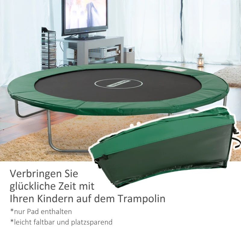 Trampolin Kantskydd Skyddsnät Väder Presenning Stege Kantskydd: 244cm Grön 5