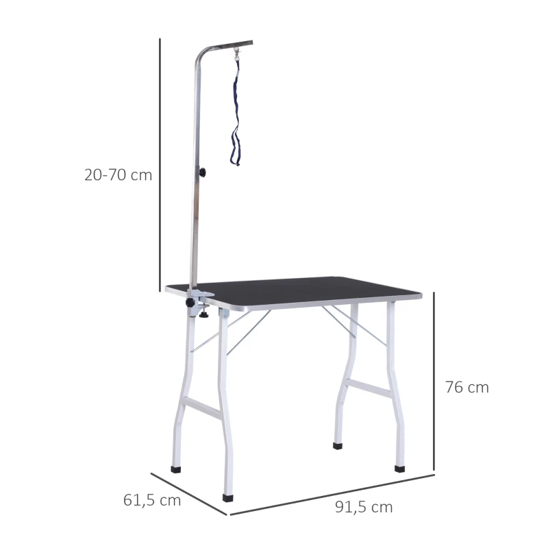 Träningsbord För Sällskapsdjur Trimningsbord För Hundar Klippbord Med Selar Hundvårdsbord För Hushållsbad Hårtorkning Och Hårklippning Höjdjusterbar Svart 3