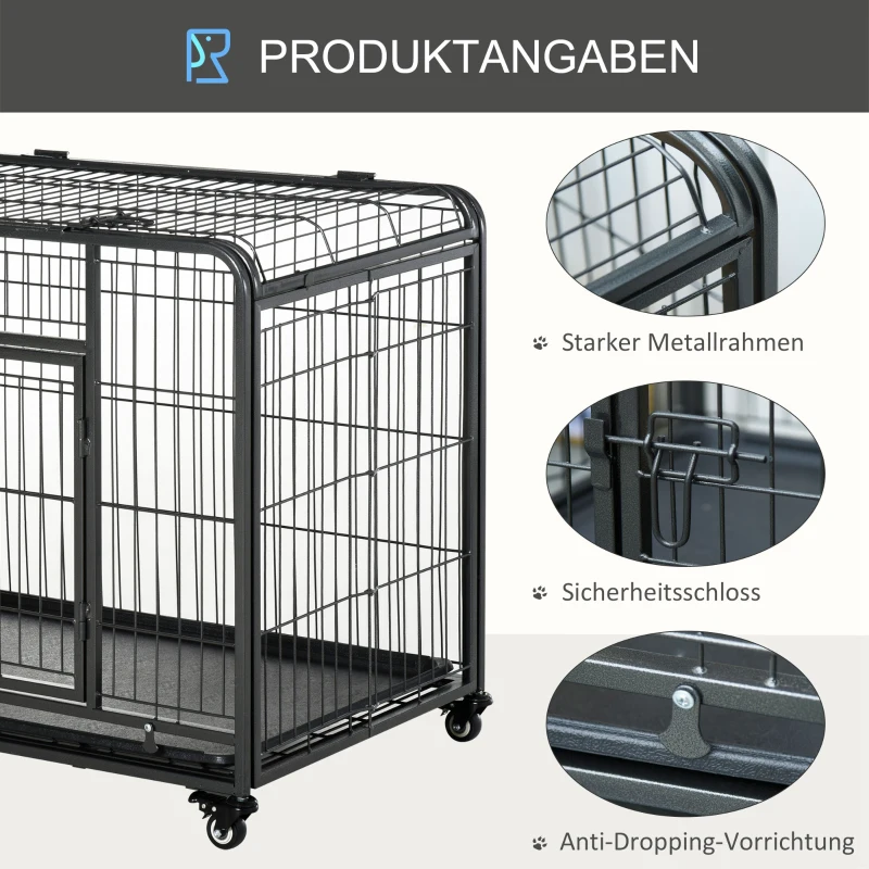 Transportlåda På 4 Hjul 94 Cm X 58 Cm X 69,5 Cm Metall, PP, Svart 5