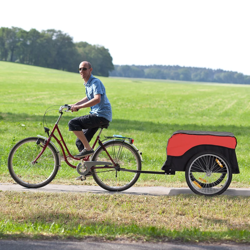 Transportsläp, Lastvagn, Cykeltrailer, Lastcykelsläp, CargoTrailer (röd-svart) 2