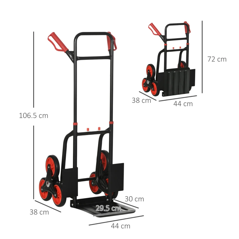 Trappklättrare 120 Kg Säckbil Transport Lastbilshandtag Höjdjusterbart Hopfällbart Stål 45 X 60 X 109 Cm 3