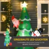 Uppblåsbar Julgran Med Jultomten Snögubbe Och Presentförpackning 210 Cm Julbelysning LED Självuppblåsande Polyestergrön 144 X 125 X 210 Cm 4