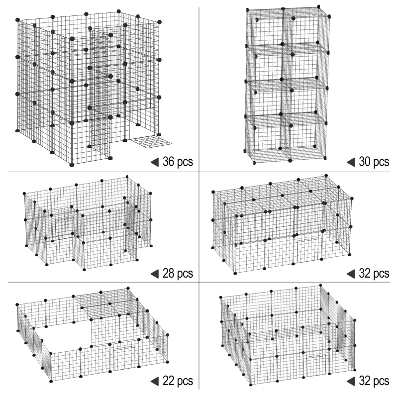 Utomhushägn Lekhage DIY Valp Lekhage Mesh Inhägnad För Små Djur Gjord Av Metallnätbarriär Små Husdjur Inomhus Lekhage 36 Paneler Svart 146 X 73 X 73 Cm 7