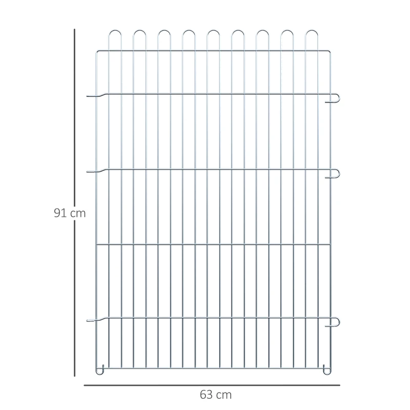 Utomhusinhägnad, Valplopp, Valpstaket, Lekhage, Valpgrind För Djur, 8 St, B63 X H91 Cm 3