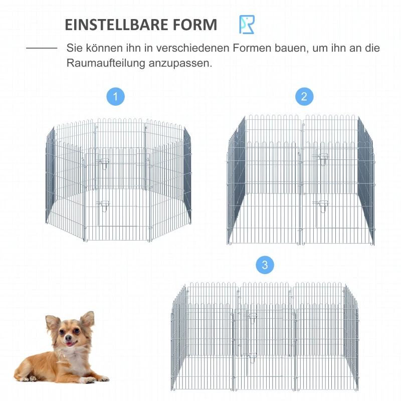Utomhusinhägnad, Valplopp, Valpstaket, Lekhage, Valpgrind För Djur, 8 St, B63 X H91 Cm 4