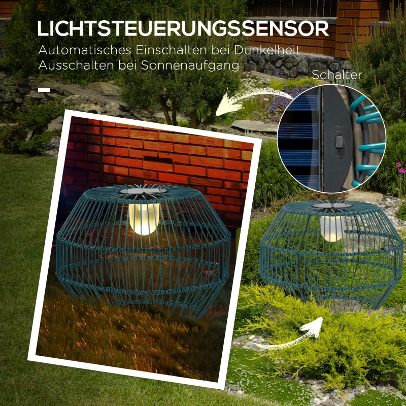 Utomhusljus, Solljus, Trädgårdslampa, 8h Belysningstid, Automatisk LED Trädgårdslampa, Grön, 45 X 45 X 31 Cm 6