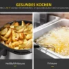 Varmluftsfritös 6,5 L 1700W Med 8 Menyer LED-display Non-stick Belagd Korg För Hälsosam Oljefri Matlagning Med Låg Fetthalt Svart 36,5 X 29 X 33,8 Cm 5