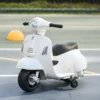 VESPA Elmotorcykel Barnmotorcykel Elfordon 18-36 Månader 3km/h LED-ljusljud PP Plast Metall Vit 66,5 X 38 X 52 Cm 2