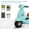 VESPA Elmotorcykel Barnmotorcykel Elfordon 18-36 Månader 3km/h LED-ljusljud PP Plast Metallgrön 66,5 X 38 X 52 Cm 5