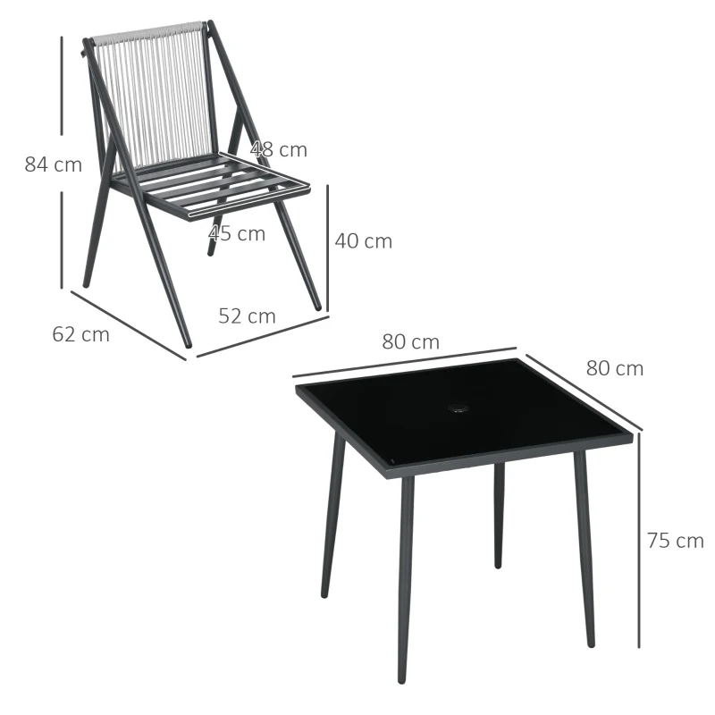 5-delad Trädgårdsmöbelset, Trädgårdssittgrupp, Väderbeständig, 80 Cm X 80 Cm X 75 Cm, Mörkgrå 3