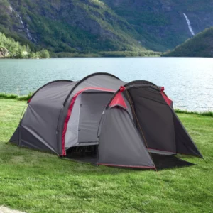 Campingtält, Pop-up Tält För 2-3 Personer, Förrum & Sovplats, Vattentätt, 426 X 206 X 154 Cm, Grå 1