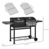 Gasgrill BBQ-grill, Inklusive Termometer, Värmande Plattor, 161 X 53 X 101 Cm, Svart + Silver 3