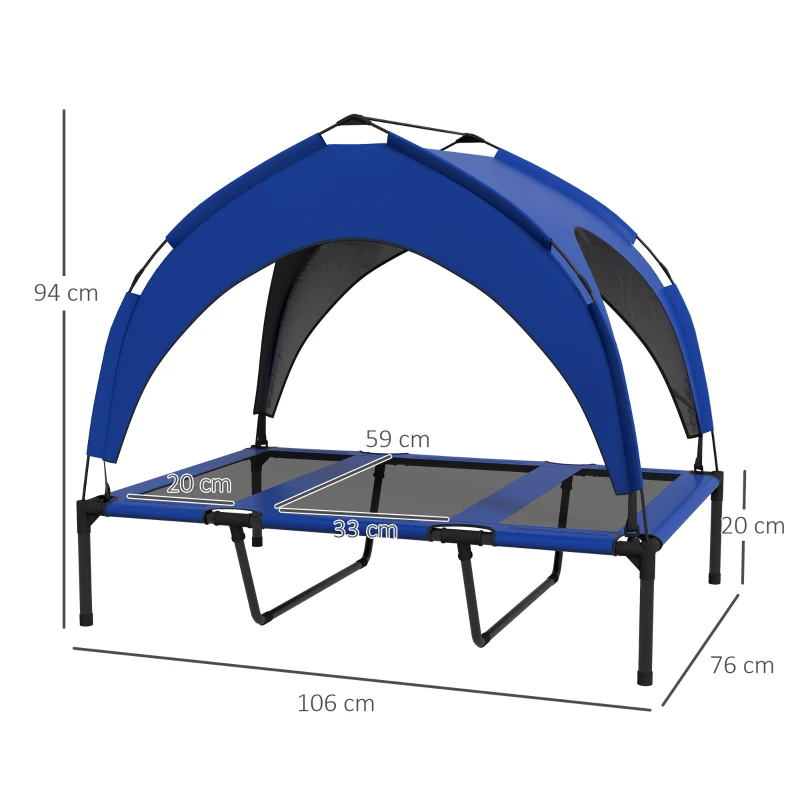 Hundsäng Utomhushundsäng, Väderbeständig, Upphöjd Ram, 106 X 76 X 94 Cm, Mörkblå 3